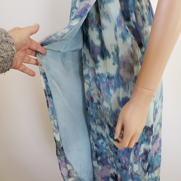 Elizabeth and James Strapless Silk Maxi Dress S Sheer Flowy Fairy - Picture 4 of 8